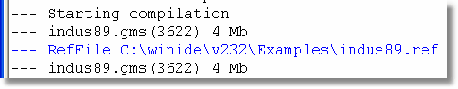 Process Window showing clickable entry for the reference file