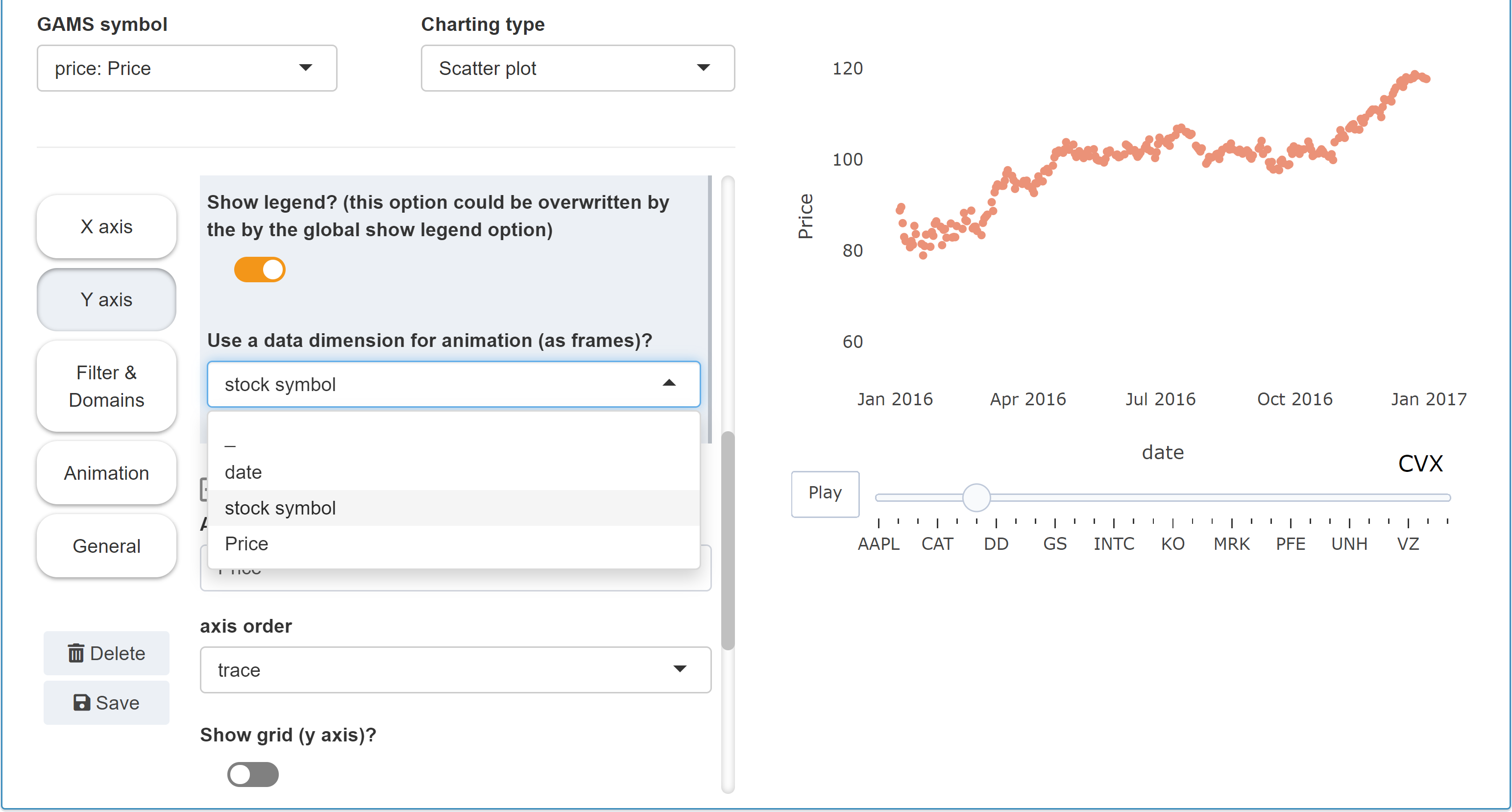 Data dimension to animate