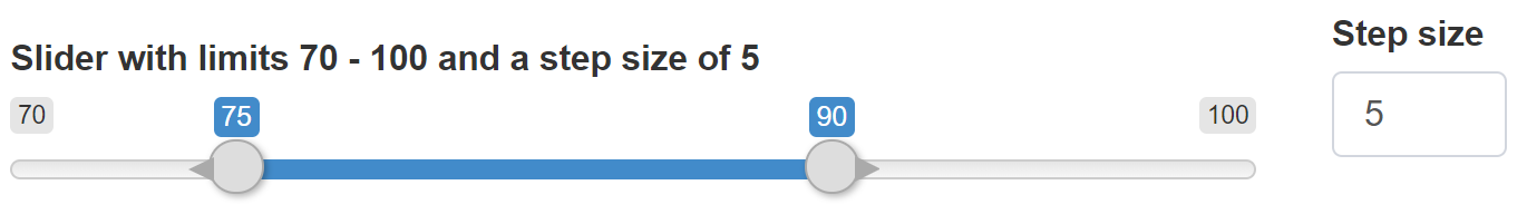Sliderrange with step size of 5